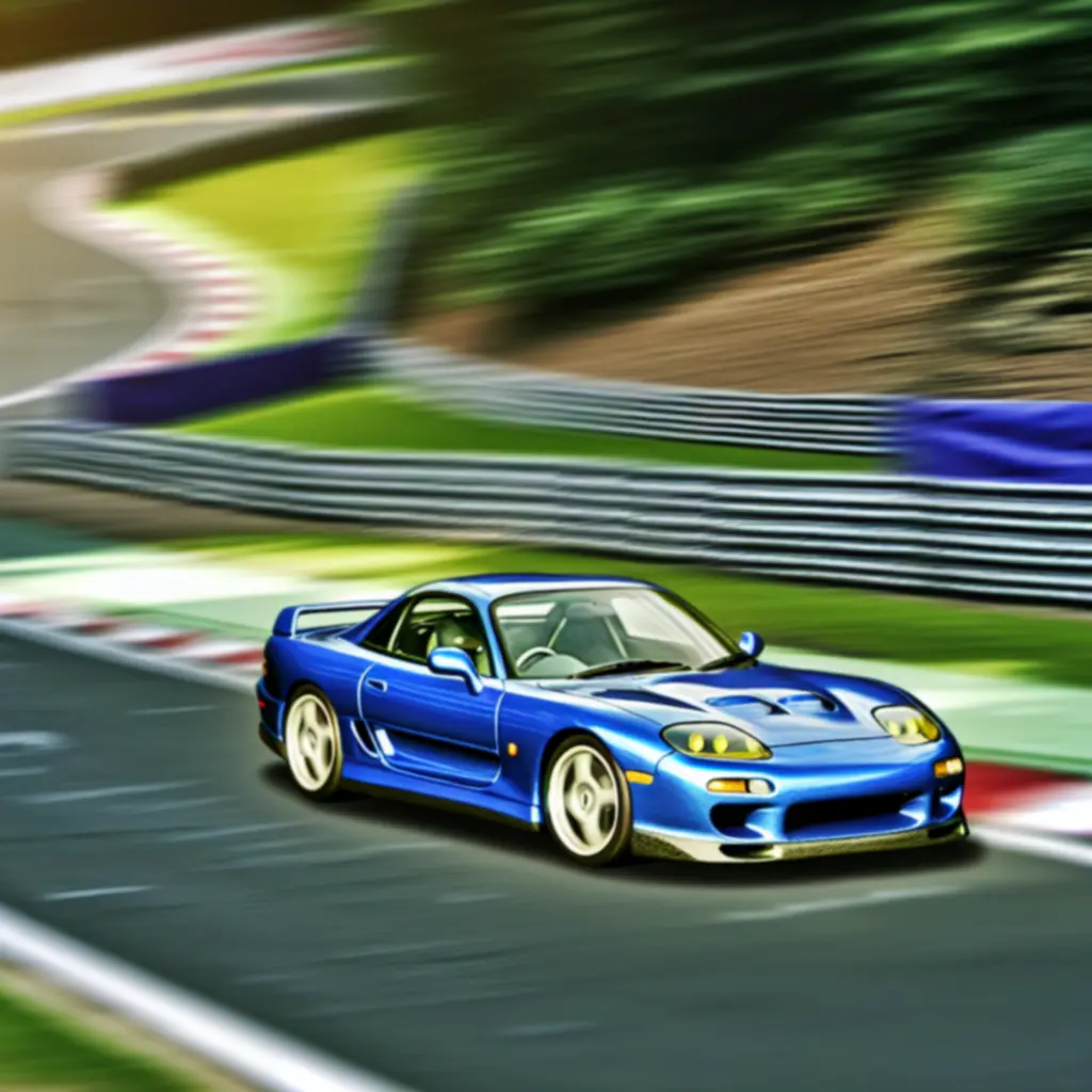 Mazda RX-7 Spirit R na wąskiej partii toru